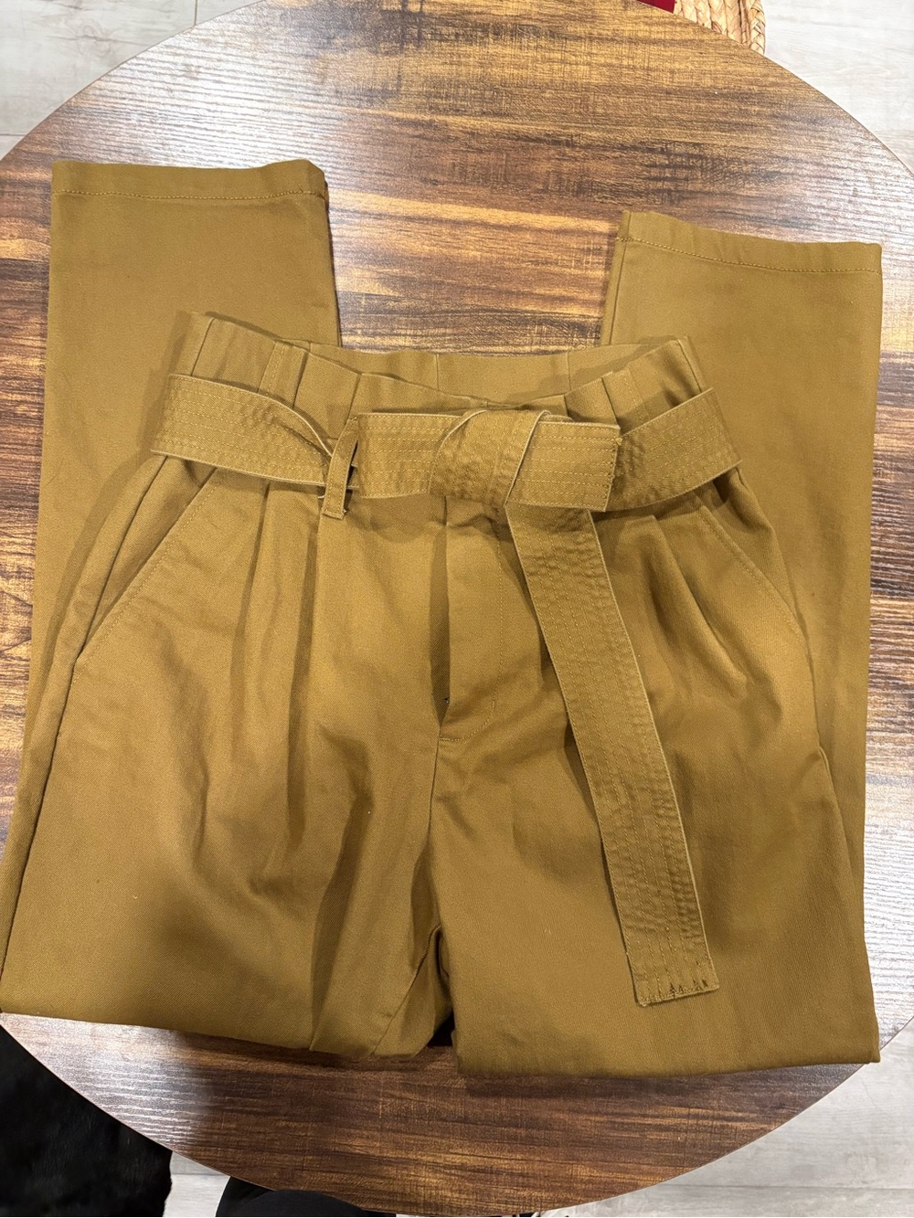 a new day Men’s Pleated Chinos with Self Tie Belt in Mustard